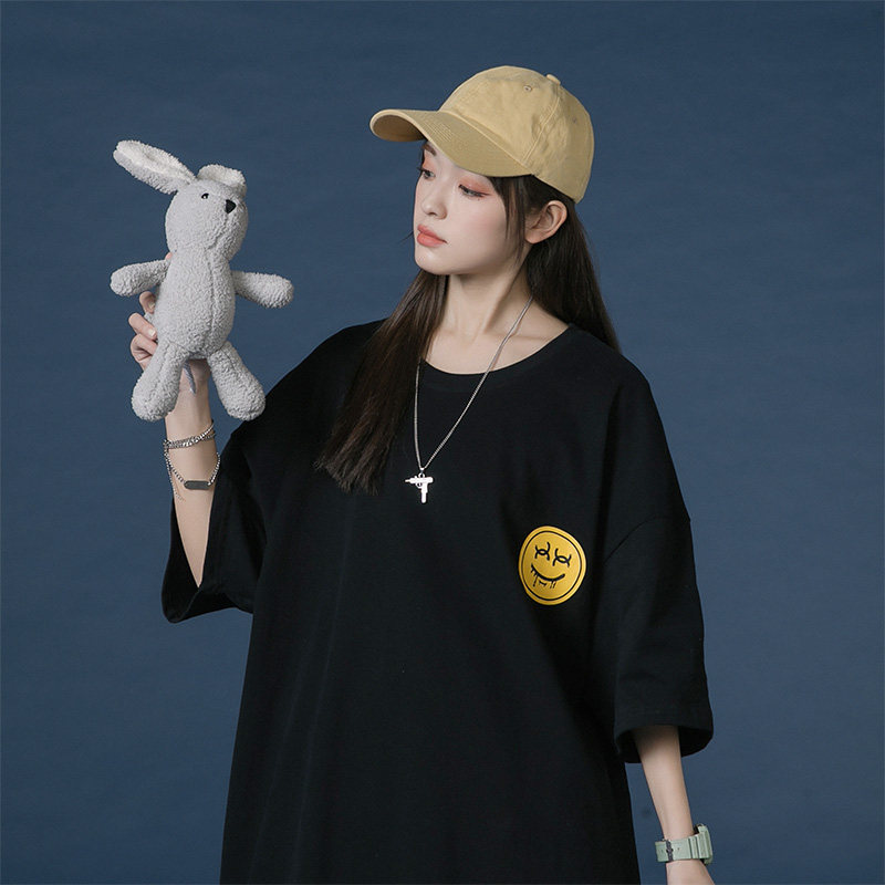 发泡情侣装笑脸短袖t恤男女 2136P35控48图片