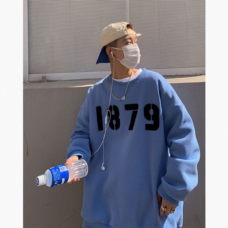潮牌毛巾刺绣圆领卫衣男春季2024新款A332P45控58,男装卫衣,电商A309