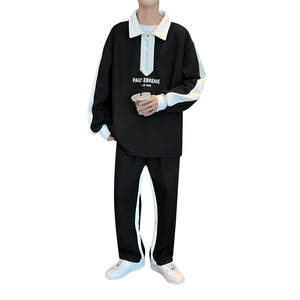 主推款~秋季卫衣套装男潮牌两件套帅气一整套衣服A369P100 控138图片