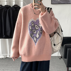 秋冬爱心加厚毛衣男女同款情侣针织衫 MY315P75图片