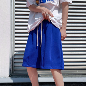 夏季纯色休闲运动短裤男女宽松潮牌立体剪裁五分裤A347P35 控48图片