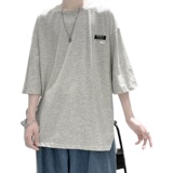 基础纯色纯棉开叉短袖t恤男A188P25，男装T恤，电商A309