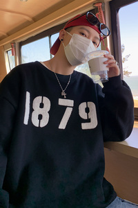 2024春季新款毛巾绣卫衣男圆领 A332P45 控58图片