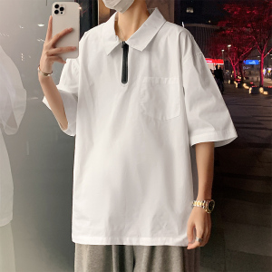 小众设计潮牌宽松短袖衬衫男 A343P40 控58,男装衬衫,电商A309