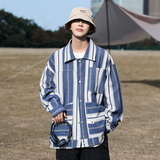 cityboy色织牛仔外套情侣潮牌条纹工装夹克103P108，男装夹克，电商A309