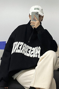 春装新款半拉链卫衣男女同款宽松潮牌立领外套A335P55控78图片