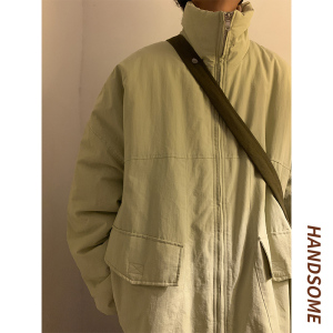 主推！美式廓版工装棉服男防风保暖加厚棉衣外套 101P128控168图片
