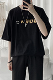 笑脸印花短袖T恤男港风潮牌2135P35控48白，男装T恤，电商A309