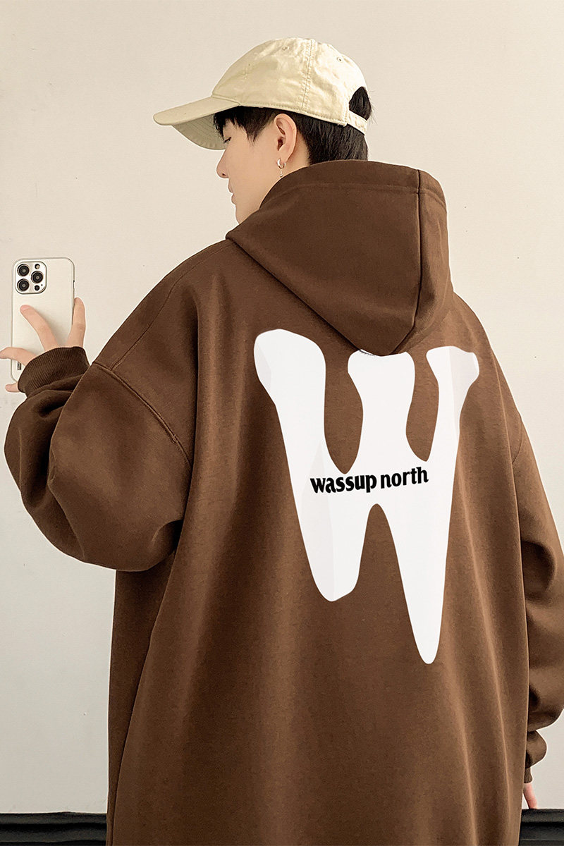 wassup秋冬款加绒加厚连帽卫衣情侣装A382P60控88,男装卫衣,电商A309