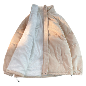 毛毯风~冬季灯芯绒棉服情侣潮牌加厚羊羔毛棉衣外套777P110 控148图片