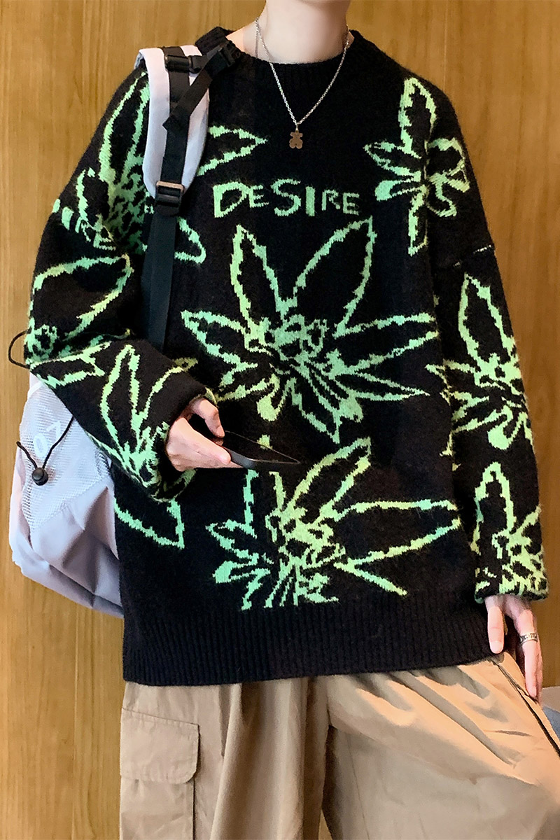 秋冬加厚毛衣男港风潮牌宽松粗线针织衫MY314P65,男装针织衫/毛衣,电商A309