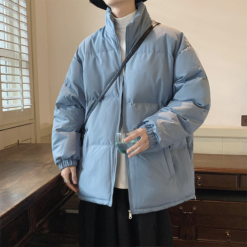 得物直播品质~纯色立领加厚面包服情侣潮牌棉衣外套555TP65,男装棉衣,电商A309