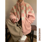粉色羊羔毛棉衣外套情侣装潮牌棉衣A328P118控158，男装棉衣，电商A309