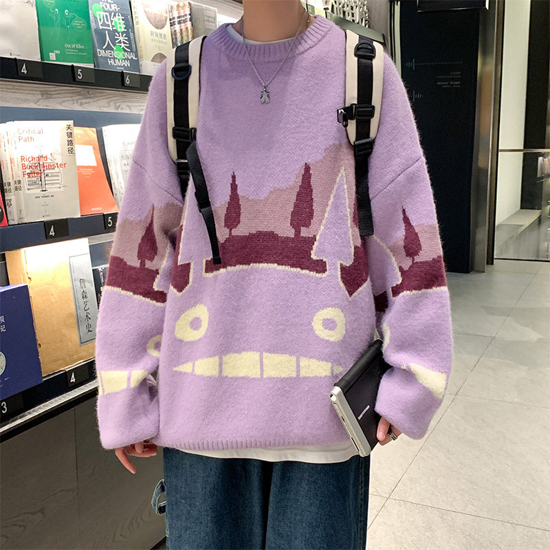 卡通图案提花加厚毛衣男士潮牌针织衫P65，男装针织衫/毛衣，电商A309