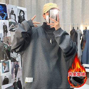 经典条纹高领卫衣男士加绒加厚 A184P55 控78图片