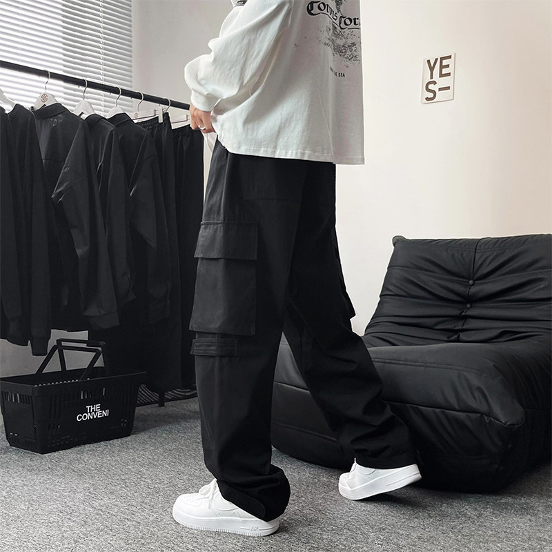 直播品控~美潮机能工装裤男女宽松直筒休闲长裤A366P65,男装休闲裤,电商A309