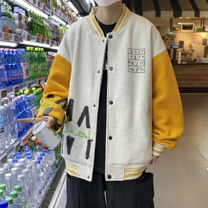 美式vintage棒球服外套男士春秋款ins潮牌hiphop宽松百搭潮流夹克图片