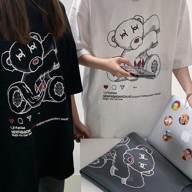 情侣衣服夏季潮牌短袖t恤男 2128P35控48图片