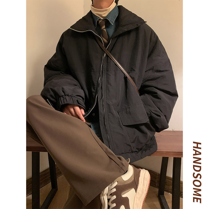 冬季工装棉衣男高领仿风保暖加厚棉服外套101P128控168,男装棉衣,电商A309