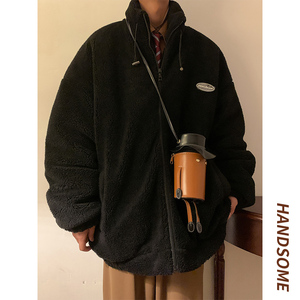主推冬季立领羊羔毛棉服外套男女宽松加厚棉衣 102P110 控148图片