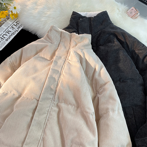 毛毯风~冬季灯芯绒棉服情侣潮牌加厚羊羔毛棉衣外套777P110 控148图片