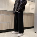 A186P35加绒P45加绒运动裤男宽松直筒抽绳卫裤，男装休闲裤，电商A309