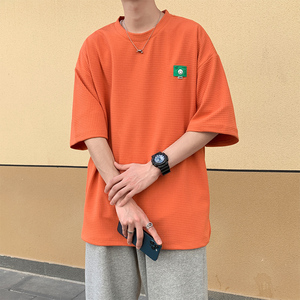 夏季主推款~华夫格绣标短袖t恤男女同款 021P35 控48图片