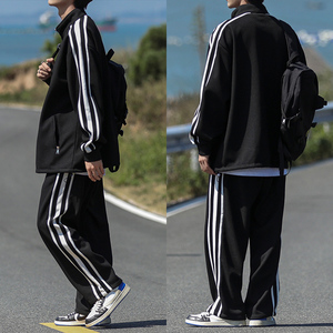 秋季主推 情侣经典条纹运动服男女潮牌卫衣套装 TZ573P100 控138图片