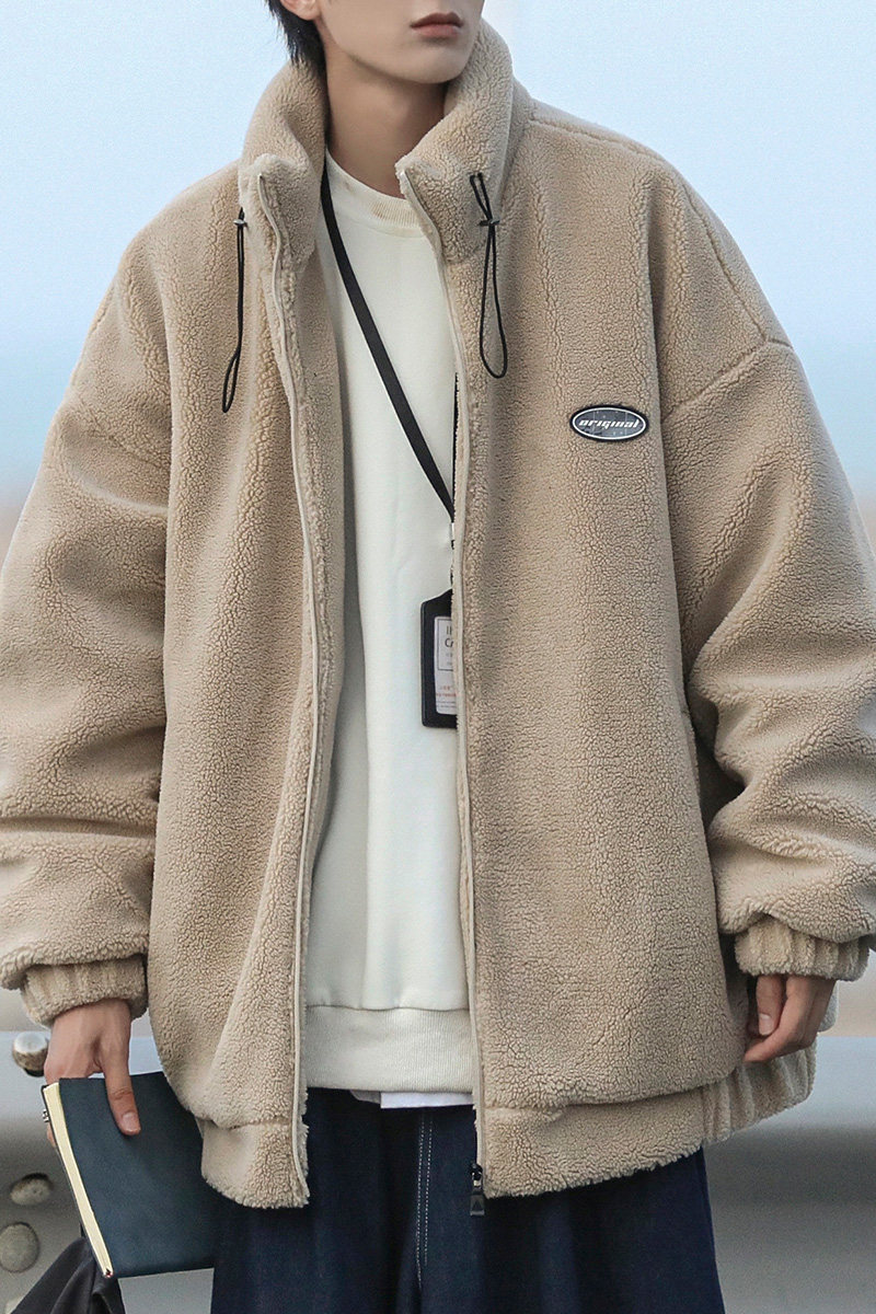 羊羔毛棉服外套男女宽松冬季加厚立领棉衣102P110控148,男装棉衣,电商A309