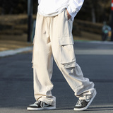 美式潮牌多口袋工装休闲裤男秋季主推直筒拖地裤A366P65，男装休闲裤，电商A309