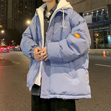 S-4XL男士冬季加厚棉服潮牌宽松假两件棉衣外套2199P105控138，男装棉衣，电商A309