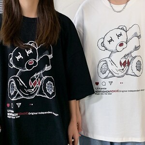 情侣衣服夏季潮牌短袖t恤男 2128P35控48图片