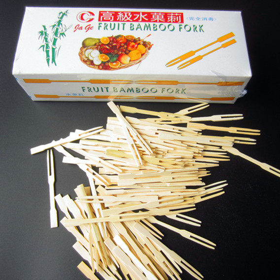 水果叉包邮吃水果叉子点心甜品寿司叉一次性竹制水果刺家用水果叉