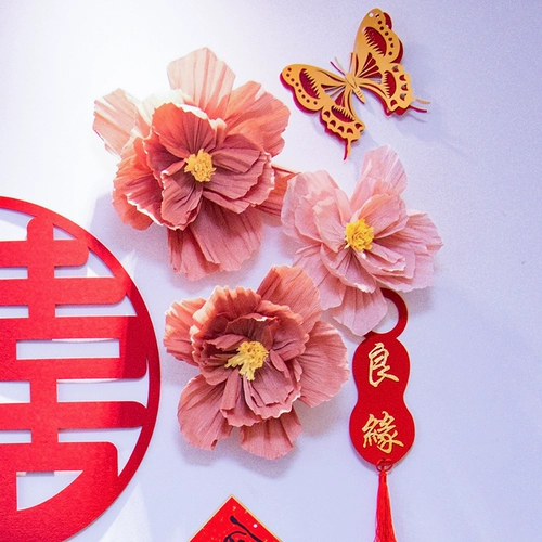 Свадебная комната Декоративные морщины Трех -размерная цветочная бумага Цветочная магазин Окно Фоны Стена детского сада по случаю дня рождения декоративные принадлежности по случаю дня рождения