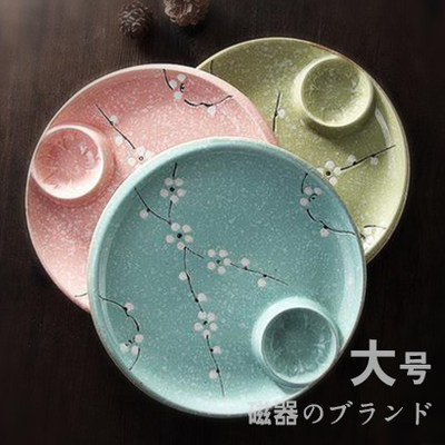 巴巴库日式沥水家用创意圆形陶瓷
