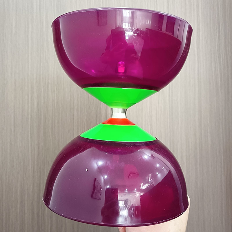 软胶5轴双头空竹 转速比赛老人健身 扯铃表演抖五轴双轮空竹耐摔