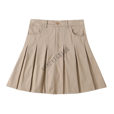 春夏装卡其色百褶裙幼儿园园服