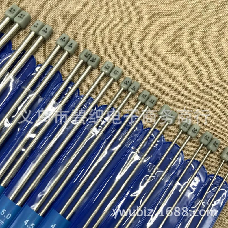 不锈钢带堵头毛线针带珠