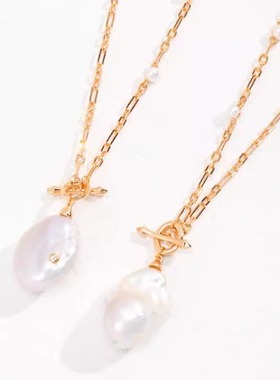 【Tonight or Never】S925纯银巴洛克珍珠项链叠戴法式轻奢高级感