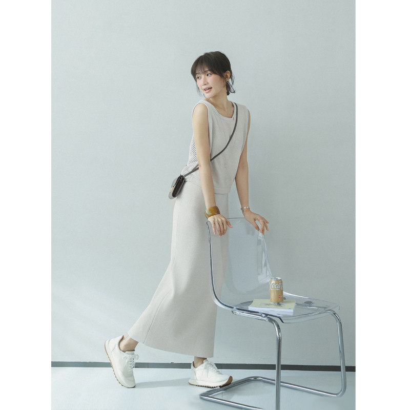 苹果的生活家|私服纸片人套装  进口和纸纱女夏背心半身裙两件套