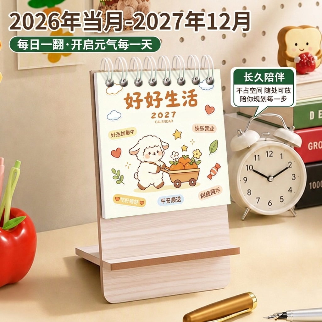 2026下半年10月台历定制多功能桌面日历工作月历2027年可爱台历