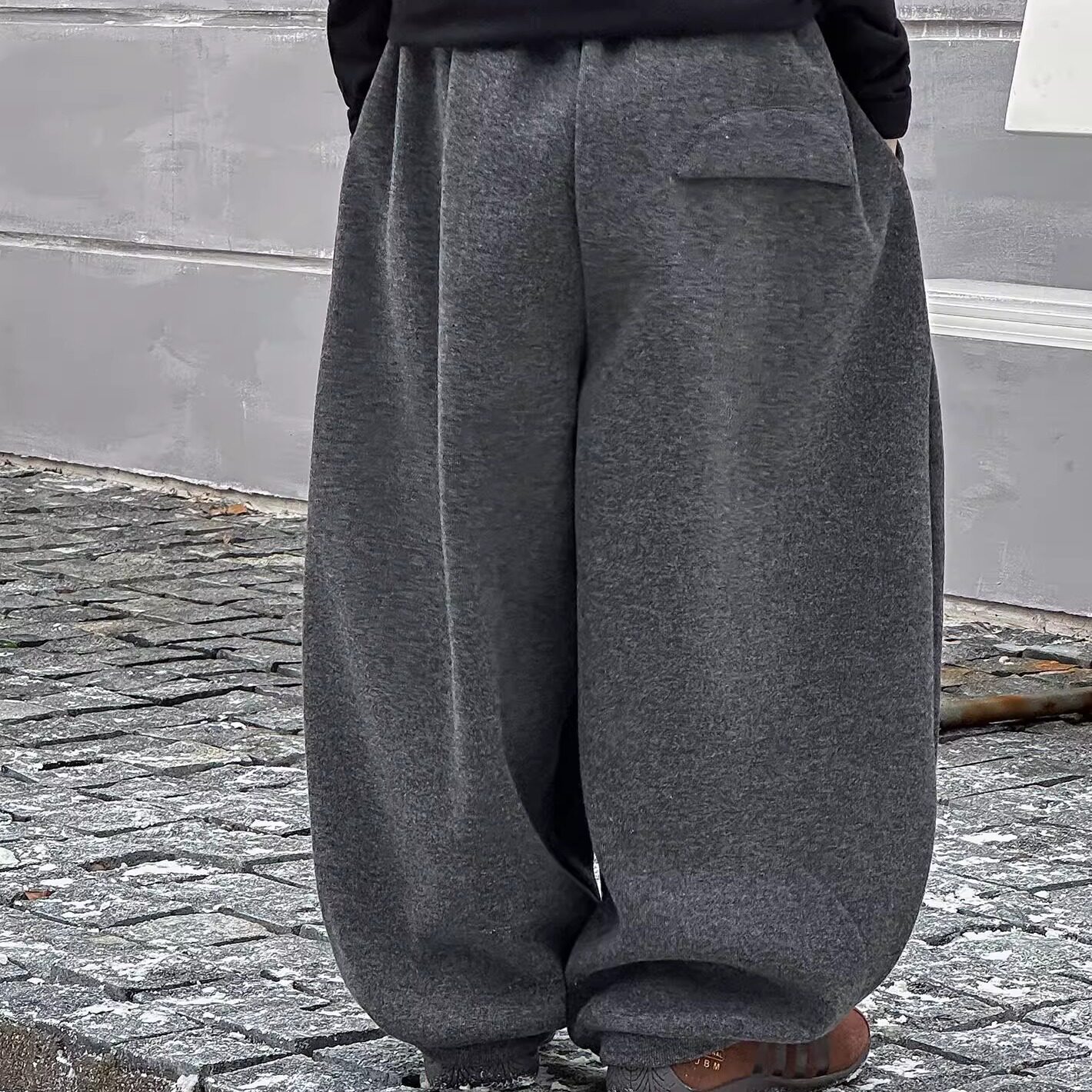 百搭款~男女童加绒运动裤弯刀裤