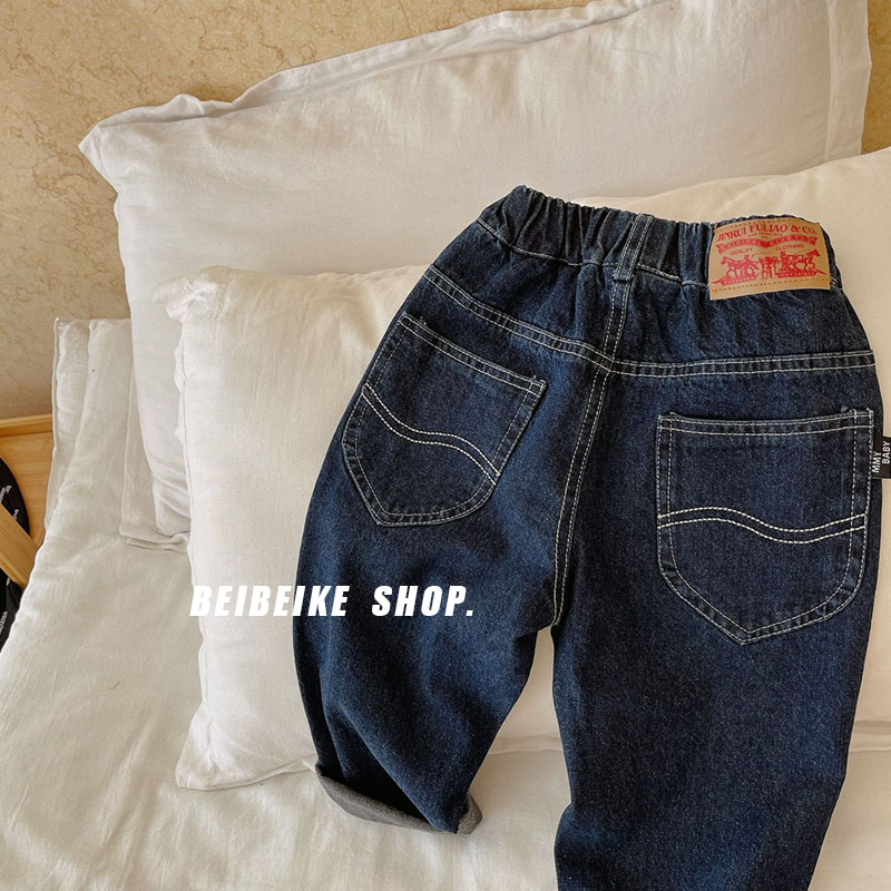 百搭男女童修身牛仔裤