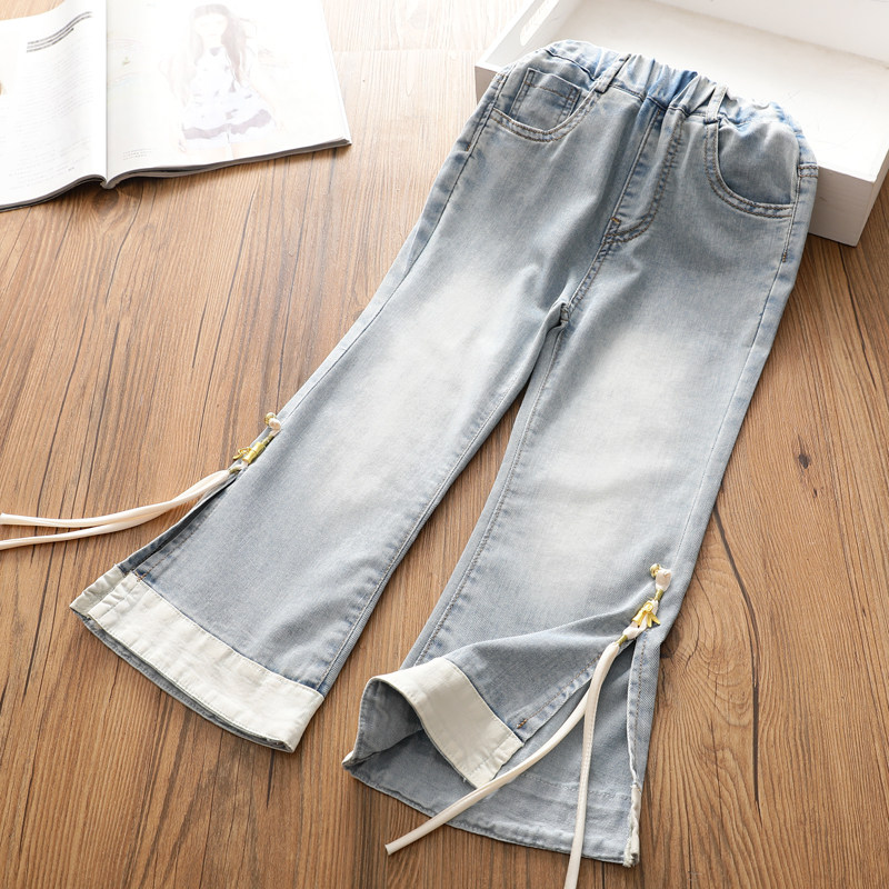 薄款国风牛仔长裤2025夏季新中式国风开叉弹力直筒,童装/婴儿装/亲子装,儿童牛仔裤,淘宝优惠券,粉丝福利购,淘宝优惠卷