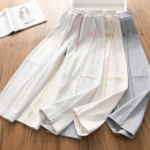 女童夏季薄款纯棉运动裤子2025中大儿童弯刀奶奶萝卜长裤香蕉卫裤
