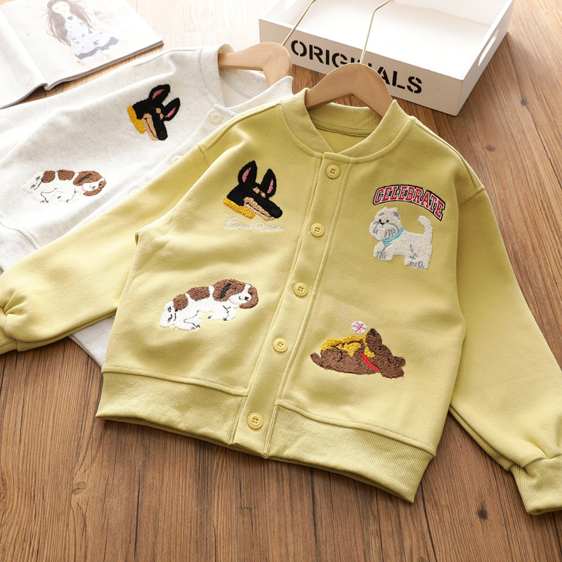 女童秋季新款棒球服外套 2026春季韩版洋气卡通刺绣休闲上衣