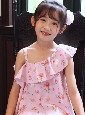 店铺转项经营全场甩卖女童夏装纯棉碎花印花上衣裤子套装