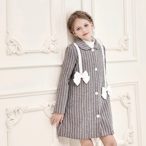 女童秋冬新款小香风风衣外套