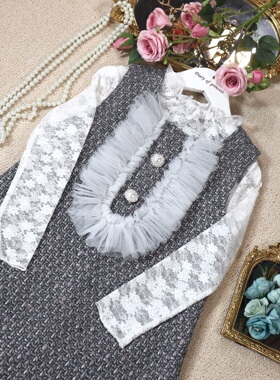 店铺转项经验全场甩卖春秋银灰色小香风珍珠扣小香风背心裙