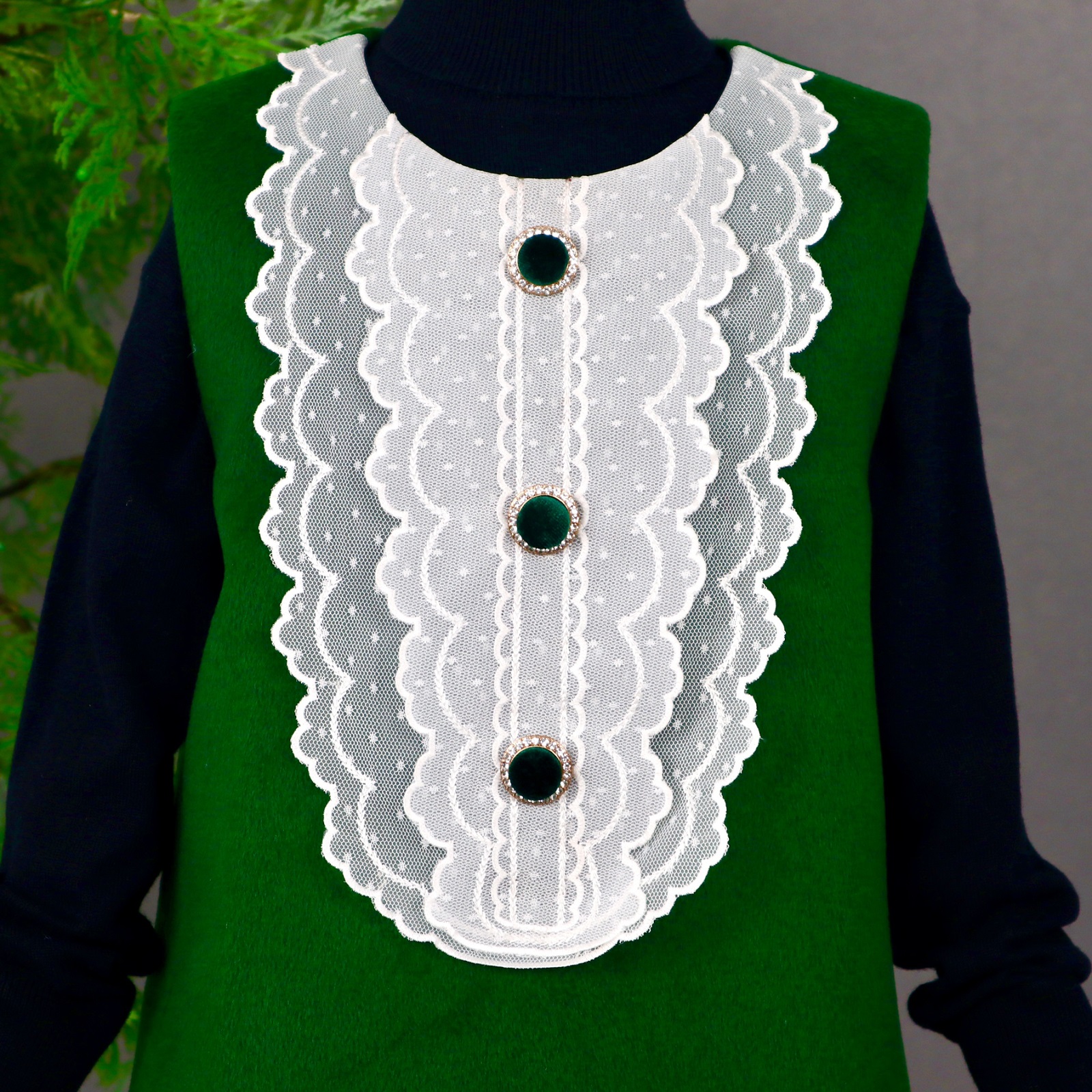 童装女童秋冬法式风蕾丝花边裙